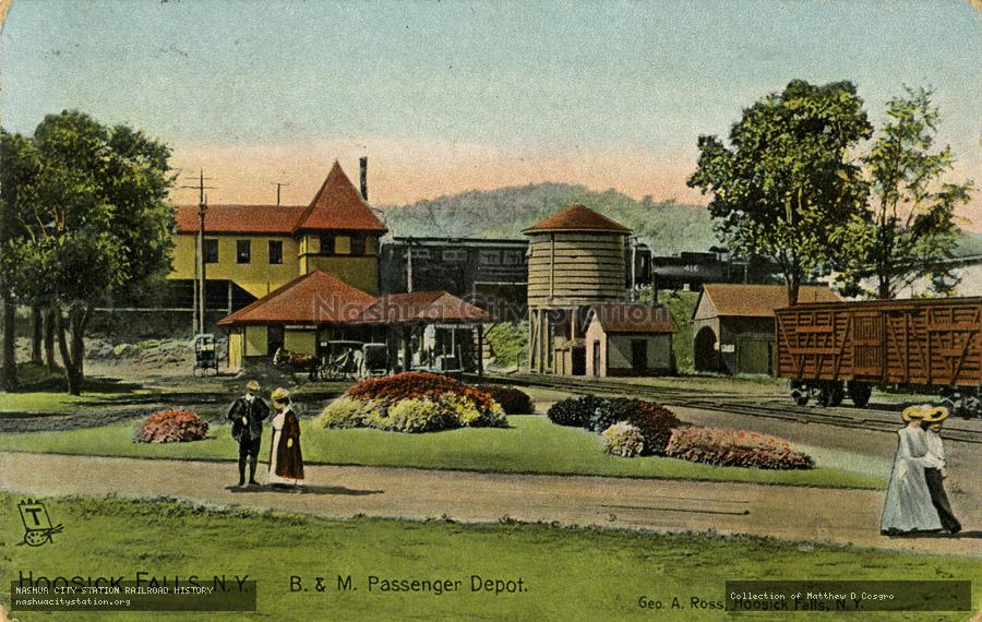 Postcard: Hoosick Falls, New York, Boston & Maine Passenger Depot